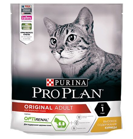 PRO PLAN ORIGINAL / Сухой корм Пурина Про План для взрослых кошек для поддержания здоровья почек с курицей 