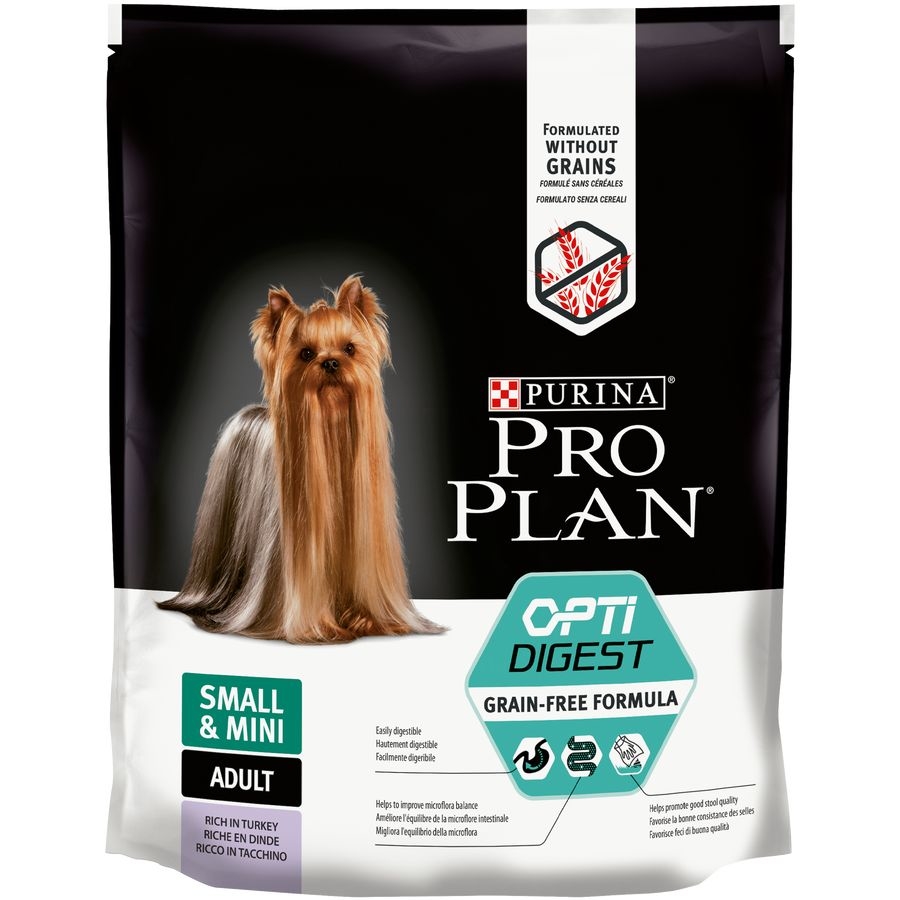 Purina Pro Plan Small & Mini Adult OptiDigest Grain Free Turkey / Сухой корм Пурина Про План для взрослых собак мелких пород при чувствительном пищеварении с индейкой 