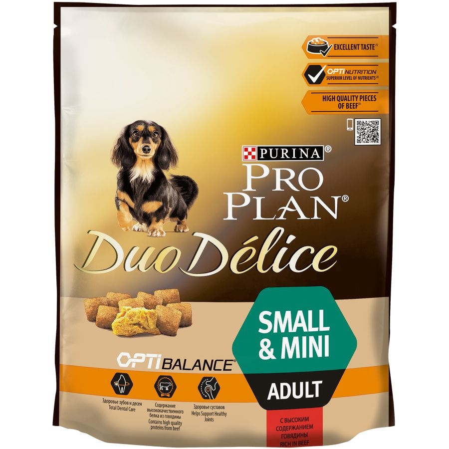 Купить Purina Pro Plan Duo Delice Small Adult Beef & Rice /Сухой корм Пурина Про План для взрослых собак мелких пород с говядиной за 440.00 ₽