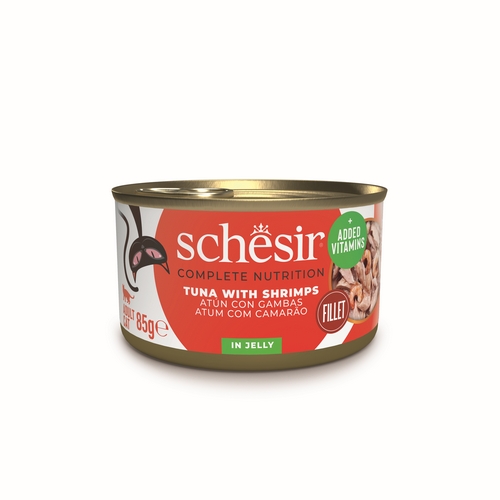 Schesir Влажный корм Консервы Шезир для кошек Тунец креветки цена за упаковку 2020₽