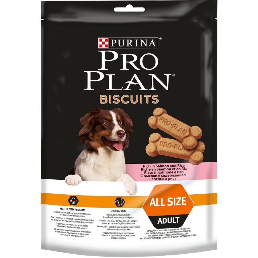 Purina Pro Plan Biscuits Salmon & Rice / Лакомство Пурина Про План для взрослых собак при склоннности к набору веса с лососем 