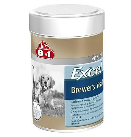 Купить 8in1 Excel Brewer's Yeast / 8в1 Пивные дрожжи Забота о коже и шерсти для кошек и собак за 610.00 ₽