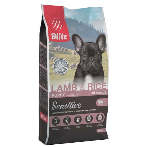 Blitz Puppy Sensitive All Breeds Lamb Rice Сухой корм Блиц для Щенков всех пород Ягненок рис 7590₽