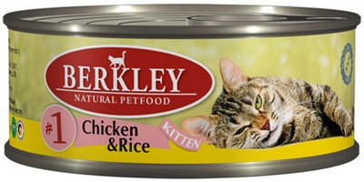 

Berkley №1 Kitten Chicken & Rice / Консервы Беркли для Котят Цыпленок с рисом (цена за упаковку), Berkley №1 Kitten Chicken & Rice