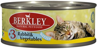 

Berkley №3 Kitten Rabbit & Vegetables / Консервы Беркли для Котят Кролик с овощами (цена за упаковку), Berkley №3 Kitten Rabbit & Vegetables