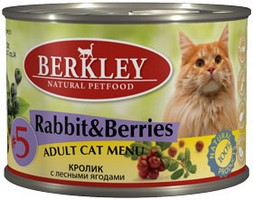 

Berkley №5 Adult Rabbit & Berries / Консервы Беркли для кошек Кролик с лесными ягодами (цена за упаковку), Berkley №5 Adult Rabbit & Berries