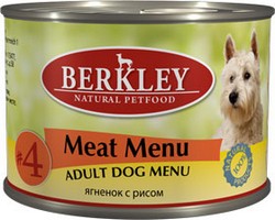 

Berkley №4 Adult Meat Menu / Консервы Беркли для собак Ягненок с рисом (цена за упаковку), Berkley №4 Adult Meat Menu