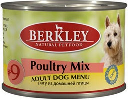 

Berkley №9 Adult Poultry Mix / Консервы Беркли для собак Рагу из домашней птицы (цена за упаковку), Berkley №9 Adult Poultry Mix