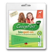Green Fort Neo Biospot-on / БиоКапли Грин Форт Нео от Блох Клещей и Комаров для Средних собак весом 10-25кг 