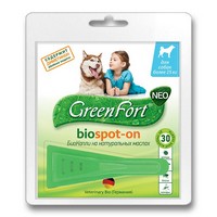 Green Fort Neo Biospot-on / БиоКапли Грин Форт Нео от Блох Клещей и Комаров для Крупных собак весом более 25кг 