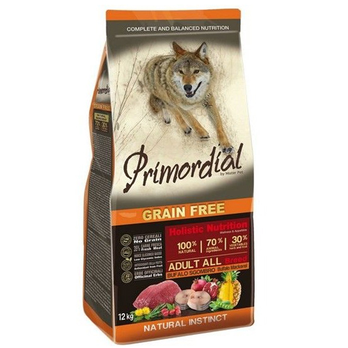 Primordial Adult Grain Free Holistic / Сухой корм Примордиал Беззерновой для собак Буйвол Макрель