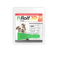 Rolf Club 3D / Капли Рольф Клуб от Клещей и Блох для собак весом 10-20 кг 