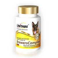 Unitabs BreversComplex с Q10 / Витаминно-минеральный комплекс Юнитабс для Крупных собак с Пивными дрожжами 