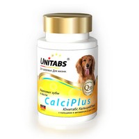 Unitabs CalciPlus с Q10 / Витаминно-минеральный комплекс Юнитабс для собак Кальций, Фосфор, витамин Д 