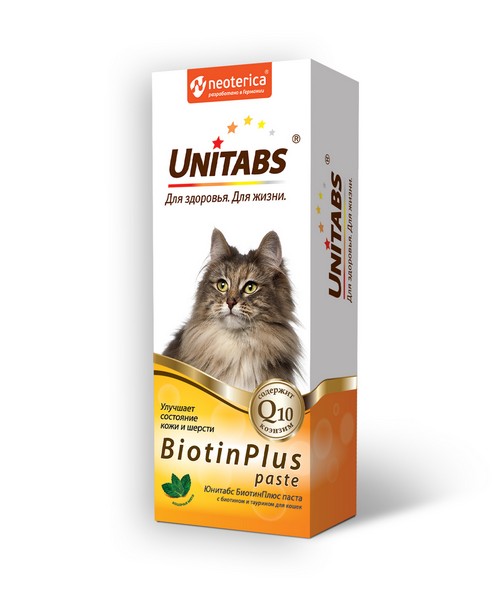 Купить Unitabs BiotinPlus с Q10 paste / Витаминно-минеральная паста Юнитабс для кошек с Биотином и Таурином за 416.00 ₽