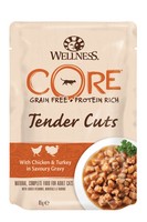 

Wellness Core Cat Tender Cuts Chicken & Turkey / Паучи Велнес Кор для кошек Нежные кусочки Курицы и Индейки в пикантном соусе (цена за упаковку), Wellness Core Cat Tender Cuts Chicken & Turkey