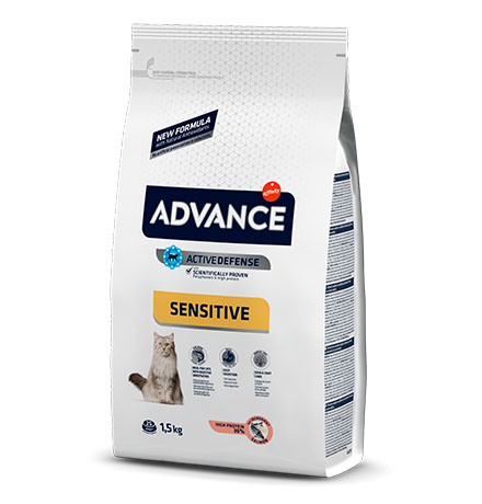 Advance Adult Salmon Sensitive / Сухой корм Адванс для взрослых кошек с Чувствительным пищеварением Лосось рис 