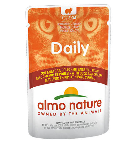 

Almo Nature Daily Menu Chicken and Duck / Паучи Алмо Натюр для кошек "Меню с Курицей и Уткой" (цена за упаковку), Almo Nature Daily Menu Chicken and Duck