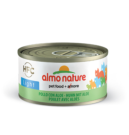 Almo Nature Light HFC Adult Chicken with Aloe / Низкокалорийные консервы Алмо Натюр для кошек Курица с алоэ (цена за упаковку)