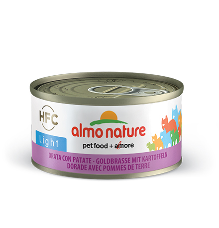 Almo Nature Light HFC Adult Sea Bream with potatoes / Низкокалорийные консервы Алмо Натюр для кошек Морской лещ с картофелем (цена за упаковку)