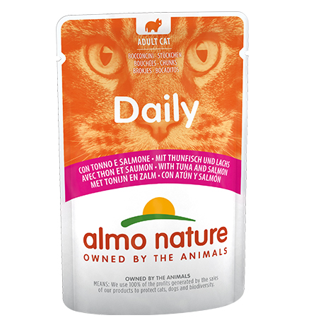 

Almo Nature Daily Menu Tuna & Salmon / Паучи Алмо Натюр для кошек "Меню с Тунцом и Лососем" (цена за упаковку), Almo Nature Daily Menu Tuna & Salmon
