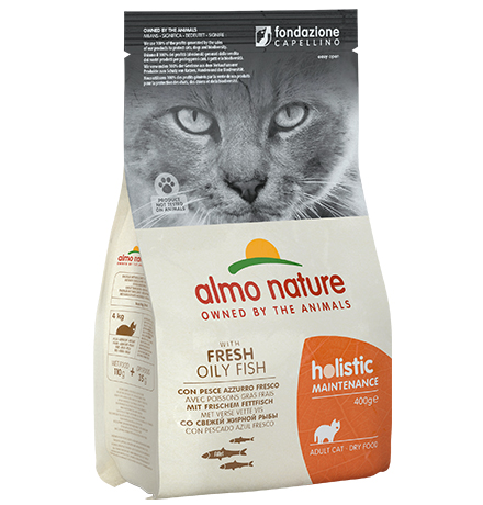 Almo Nature Holistic Adult Cat White Fish & Rice / Сухой корм Алмо Натюр Холистик для взрослых кошек Жирная рыба и коричневый рис 