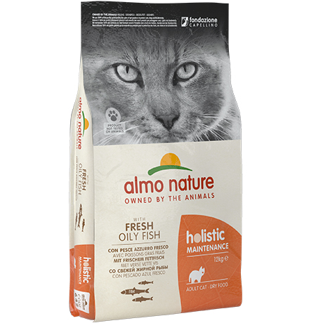 Almo Nature Holistic Adult Cat White Fish & Rice / Сухой корм Алмо Натюр Холистик для взрослых кошек Жирная рыба и коричневый рис 