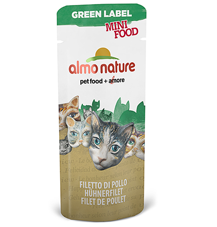 Almo Nature Green Label Mini Food Chicken Fillet / Лакомство Алмо Натюр для кошек Куриное филе 99% мяса