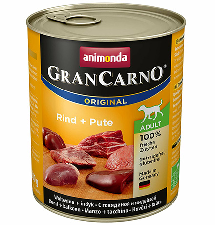 Animonda GranCarno Original Adult / Консервы Анимонда для собак с Говядиной и Индейкой (цена за упаковку) 