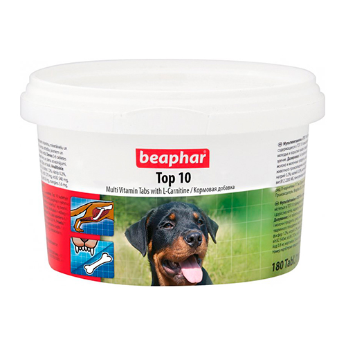 Beaphar Top 10 / Кормовая добавка Беафар для собак Мультивитамин с L-карнитином
