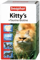 Beaphar Kitty's+Taurine+Biotin / Кормовая добавка Беафар для кошек Витаминированное лакомство с Таурином и Биотином (