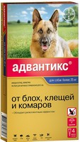 Bayer Адвантикс 400C / Капли на холку от Блох, Клещей и Комаров для собак весом более 25 кг 