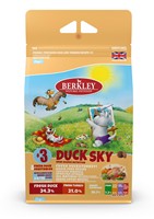 Berkley Mini & Medium Adult Duck Sky №3 / Сухой Монопротеиновый Беззерновой корм Беркли для взрослых собак Мелких и Средних пород Утка с Овощами Фруктами и Ягодами