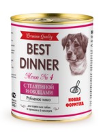 Купить Best Dinner Premium / Консервы Бест Диннер для собак Меню №4 с Телятиной и овощами (цена за упаковку) за 1565.00 ₽