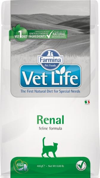 Farmina Vet Life Renal / Лечебный корм Фармина для кошек при Почечной недостаточности, вспомогательное средство в терапии Сердечной недостаточности