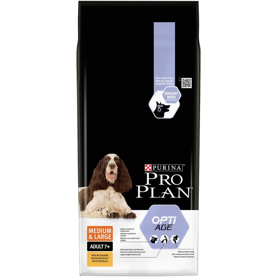 Purina Pro Plan Medium & Large Adult 7+ OptiAge / Сухой корм Пурина Про План для взрослых собак Средних и крупных пород старше 7 лет Курица и рис