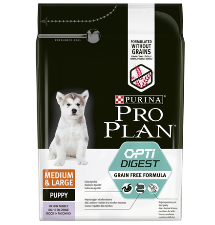 Purina Pro Plan Medium & Large Puppy OptiDigect Grain free / Сухой Беззерновой корм Пурина Про План для Щенков Средних и Крупных пород с Чувствительным пищеварением Индейка