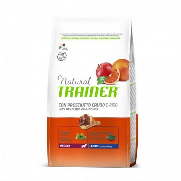 Trainer Natural Medium Adult Dry-Cured Ham Rice / Сухой корм Трейнер для взрослых собак Средних пород Сыровяленая Ветчина и Рис