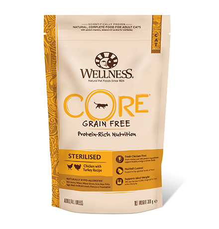Wellness Core Cat Sterilised Grain free Chicken Turkey / Сухой Беззерновой корм Велнес Кор для Стерилизованных кошек и котов Курица с Индейкой