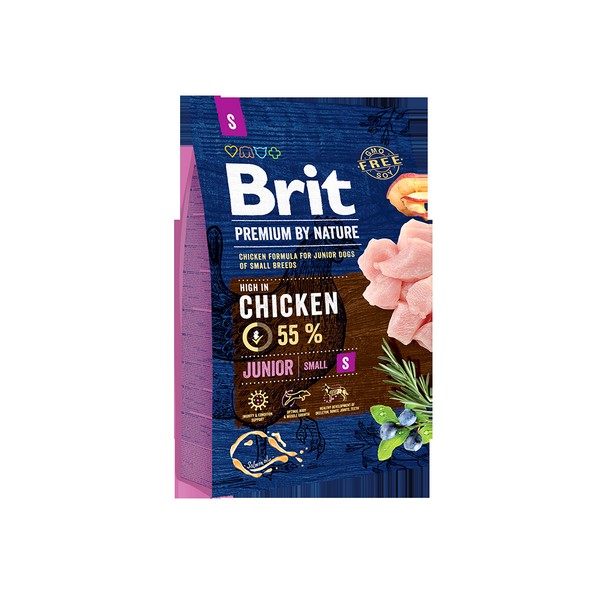 Brit Premium by Nature Junior S / Сухой корм Брит Премиум для Молодых собак Мелких пород Курица