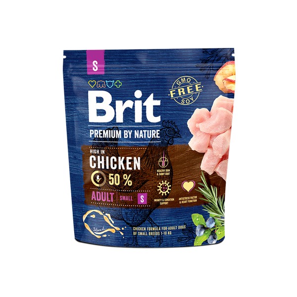 Brit Premium by Nature Adult S / Сухой корм Брит Премиум для взрослых собак Мелких пород Курица