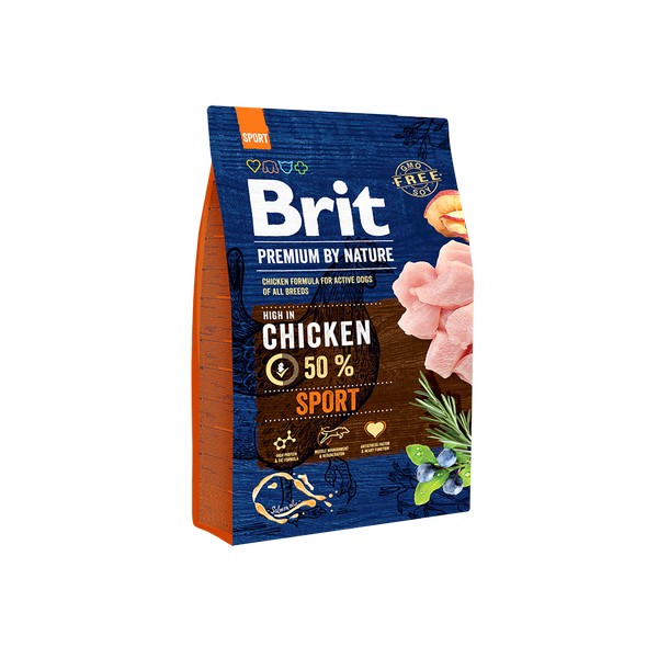 Brit Premium by Nature Sport / Сухой корм Брит Премиум для Активных собак Всех пород Курица