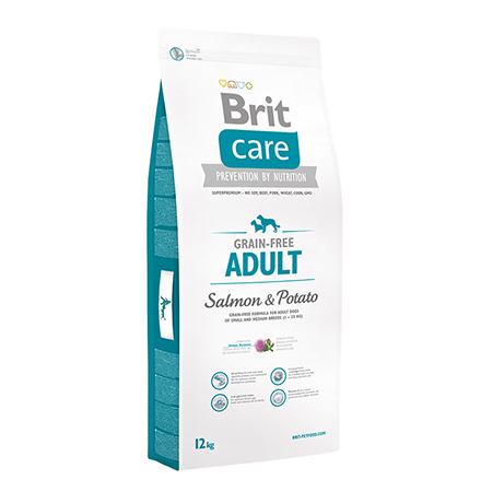 Brit Care Salmon & Potato All Breed / Сухой корм Брит Беззерновой для взрослых собак Всех пород Лосось Картофель