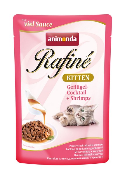 Animonda Rafine Soupe Kitten / Паучи Анимонда для Котят коктейль из мяса домашней Птицы и Креветок (цена за упаковку)