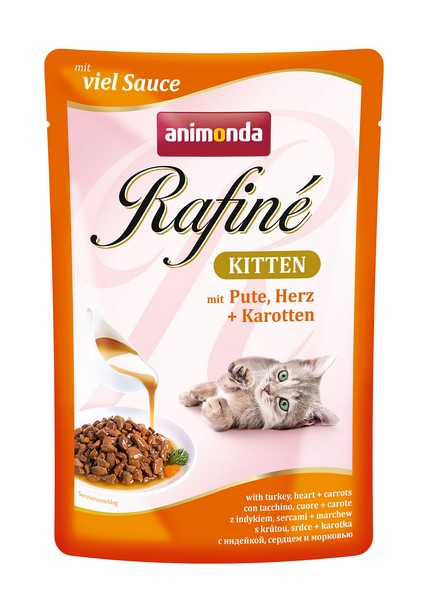 Animonda Rafine Soupe Kitten / Паучи Анимонда для Котят коктейль из мяса Индейки, Сердца и Моркови (цена за упаковку)