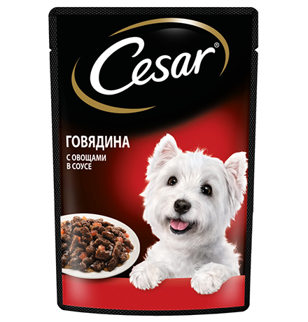 Cesar / Паучи Цезарь для собак Говядина и овощи (цена за упаковку)