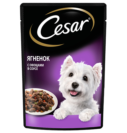 Cesar / Паучи Цезарь для собак Ягнёнок и овощи (цена за упаковку)