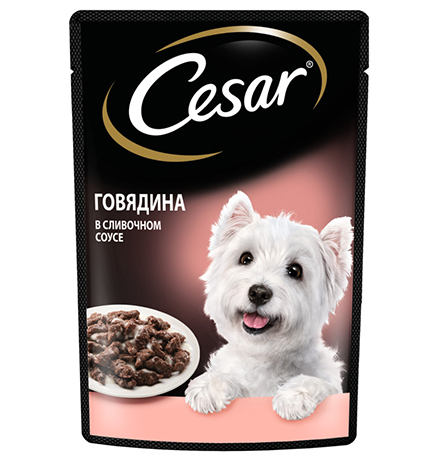 Cesar / Паучи Цезарь для собак Говядина в сливочном соусе (цена за упаковку)