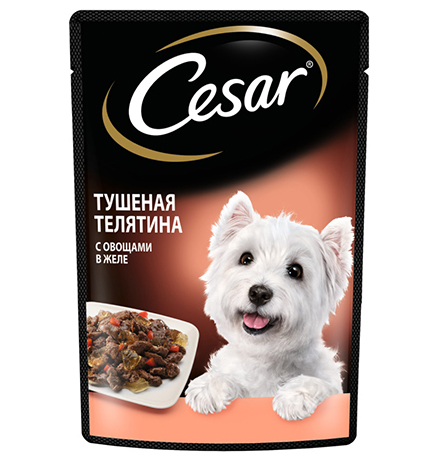 Cesar / Паучи Цезарь для собак Тушеная телятина с овощами (цена за упаковку)