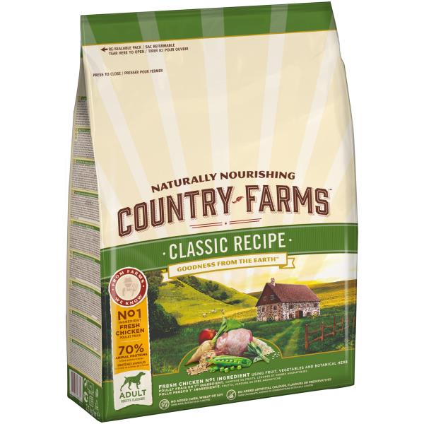 Country Farms Dog Adult Classic recipe Chicken / Сухой Классический полнорационный корм Кантри Фармз для взрослых собак с высоким содержанием Курицы